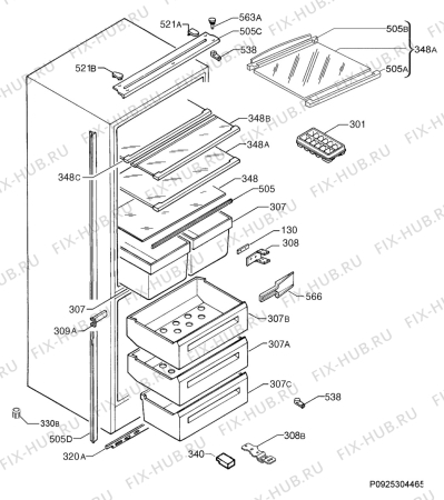 Взрыв-схема холодильника Aeg Electrolux SCS51800S0 - Схема узла Housing 001